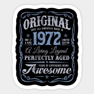 Original 1972 Birthday Gift THE LIVING LEGEND Sticker